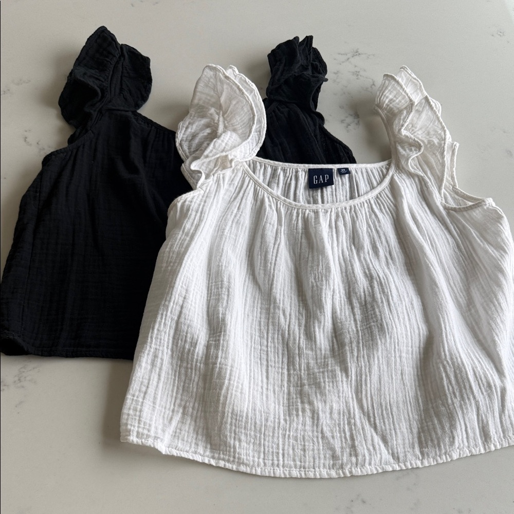 GAP Women's Set of 2! Ruffle Sleeve Gauze Tanks